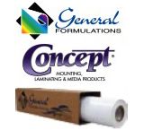 General Formulations Concept 214 Promotional Calendered Matte White Inkjet Vinyl With Clear Permanent Adhesive 3.2 Mil