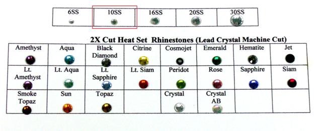 Rhinestones 10SS 2 X Cut Heat Set Lead Crystal Machine Cut Korean Hot Fix