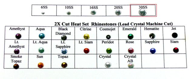 Rhinestones 30SS 2 X Cut Heat Set Lead Crystal Machine Cut Korean Hot Fix